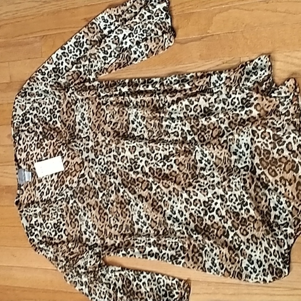 Jordan Taylor V Neck Leopard Print Long sleeve Beach Cover up M - Picture 3 of 10